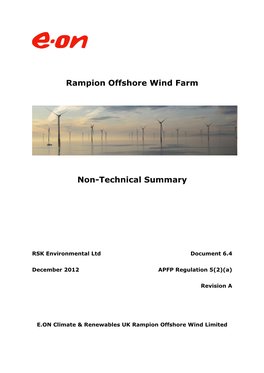 Rampion Offshore Wind Farm Non-Technical Summary