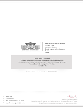 Redalyc.Check-List of Microscopic Protosteloid Amoebae from The