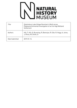 Glastonbury Lake Village Revisited: a Multi-Proxy Palaeoenvironmental Investigation of an Iron Age Wetland Settlement