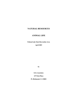 Natural Resources Animal Life