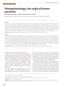 Paleoparasitology: the Origin of Human Parasites