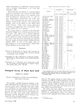 Biological Survey of Marie Byrd Land