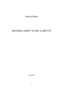 Historia Gminy Stary Lubotyń