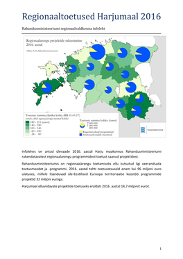 Regionaaltoetused Harjumaal 2016