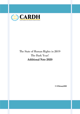 The State of Human Rights in 2019 the Dark Year! Additional Note 2020