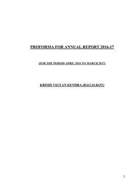 Proforma for Annual Report 2016-17