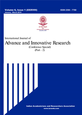 Advance and Innovative Research (Conference Special) (Part – 2)