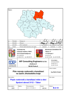 IKP Consulting Engineers S.R.O. Plán Rozvoje Vodovodů a Kanalizací Na