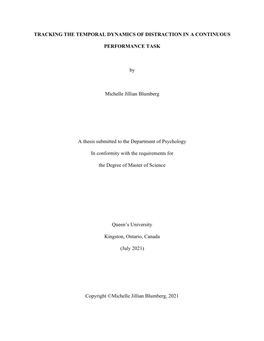 Tracking the Temporal Dynamics of Distraction in a Continuous