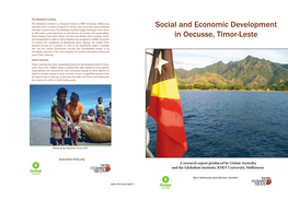 Social and Economic Development in Oecusse, Timor-Leste