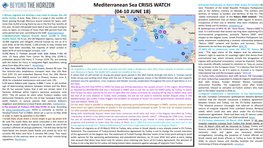 Mediterranean Sea CRISIS WATCH (04-10 JUNE