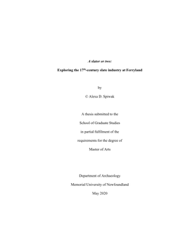 A Slator Or Two: Exploring the 17Th-Century Slate Industry At