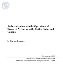 An Investigation Into the Operations of Terrorist Networks in the United States and Canada