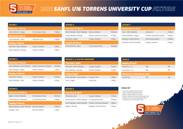 2021 Sanfl U16 Torrens University Cup Fixture