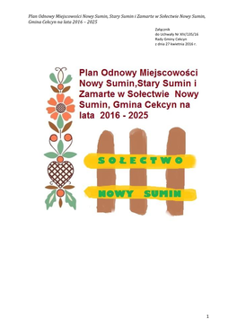 Plan Odnowy Miejscowości Nowy Sumin, Stary Sumin I Zamarte W