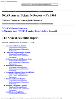 NCAR 1994 Annual Scientific Report