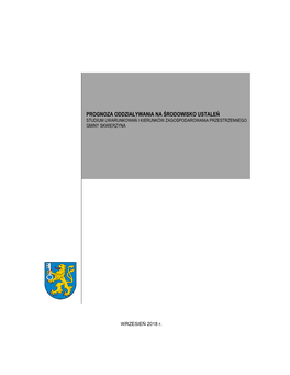 Prognoza Oddziaływania Na Środowisko Ustaleń Studium Uwarunkowań I Kierunków Zagospodarowania Przestrzennego Gminy Skwierzyna