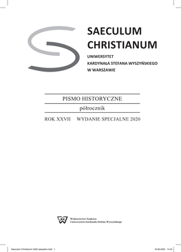 Saeculum Christianum Uniwersytet Kardynała Stefana Wyszyńskiego W Warszawie