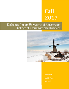 Exchange Report University of Amsterdam College of Economics and Business