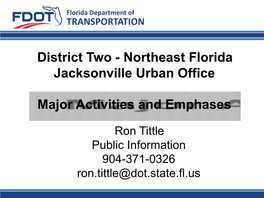 District Two - Northeast Florida Jacksonville Urban Office