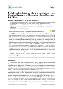 Evolution of an Estuarine Island in the Anthropocene: Complex Dynamics of Chongming Island, Shanghai, P.R