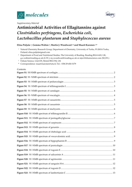 Supplementary Material Antimicrobial Activities of Ellagitannins Against