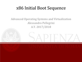 X86 Initial Boot Sequence