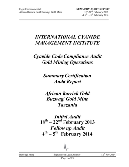 International Cyanide Management Code