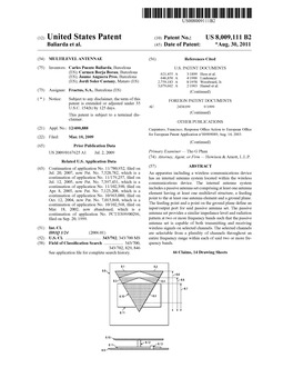 (12) United States Patent (10) Patent No.: US 8,009,111 B2 Baliarda Et Al