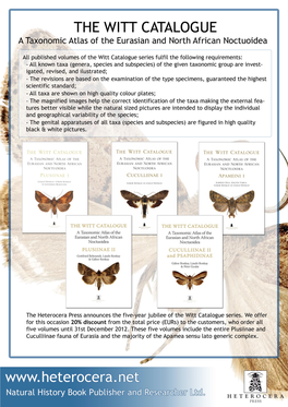 A Taxonomic Atlas of the Eurasian and North African Noctuoidea I