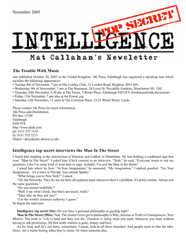 The Trouble with Music Intelligence Top Secret Interviews the Man in the Street November 2005