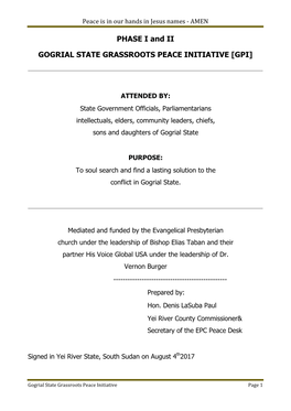 PHASE I and II GOGRIAL STATE GRASSROOTS