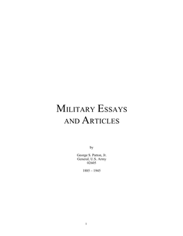 Military Essays and Articles