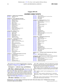 UNARMED COMBAT SPORTS Subchapter I — Authority, Scope, and Definitions SPS 192.51 Corner Equipment