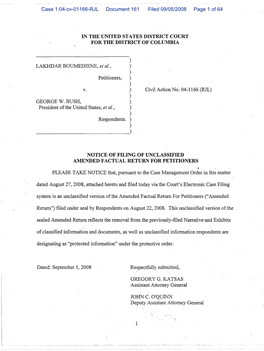 Case 1:04-Cv-01166-RJL Document 161 Filed 09/05/2008 Page 1 of 64 V. )