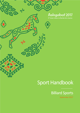 Technical Handbook Billiards Sports, 5Th AIMAG Ashgabat 2017