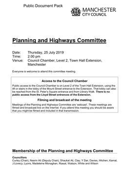 (Public Pack)Agenda Document for Planning and Highways Committee