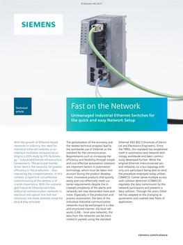 Unmanaged Industrial Ethernet Switches for the Quick and Easy Network Setup