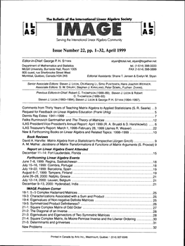 Issue Number 22, Pp. L-32, April 1999