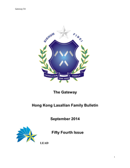 The Gateway Hong Kong Lasallian Family Bulletin September 2014