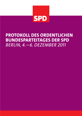 Protokoll Des Ordentlichen Bundesparteitages 2011, Berlin