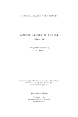 Samuel Alfred Mitchell