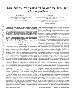 Dual Perspective Method for Solving the Point in a Polygon Problem