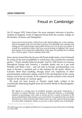 Freud in Cambridgen