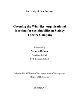 Greening the Wharfies: Organisational Learning for Sustainability at Sydney Theatre Company