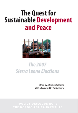 The Quest for Sustainable Development and Peace the 2007