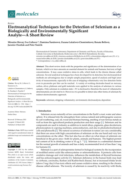 Electroanalytical Techniques for the Detection of Selenium As a Biologically and Environmentally Significant Analyte—A Short R