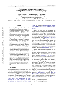 Studying the Inductive Biases of Rnns with Synthetic Variations of Natural Languages