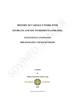 History of Cargill's Work with Soybeans and Soy