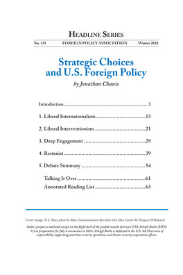 Strategic Choices and U.S. Foreign Policy by Jonathan Chanis